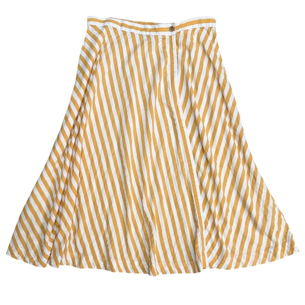 Anthropologie Celandine Midi Stripe Wrap Skirt Womens XL Seersucker Slit Summer